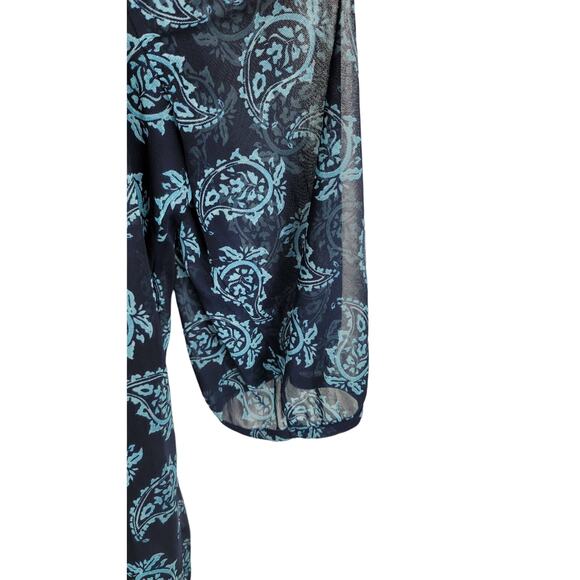 Catherines Colors of Blue Lined With Sheer Long Sleeve Blouse 22/24 2X - Picture 3 of 5